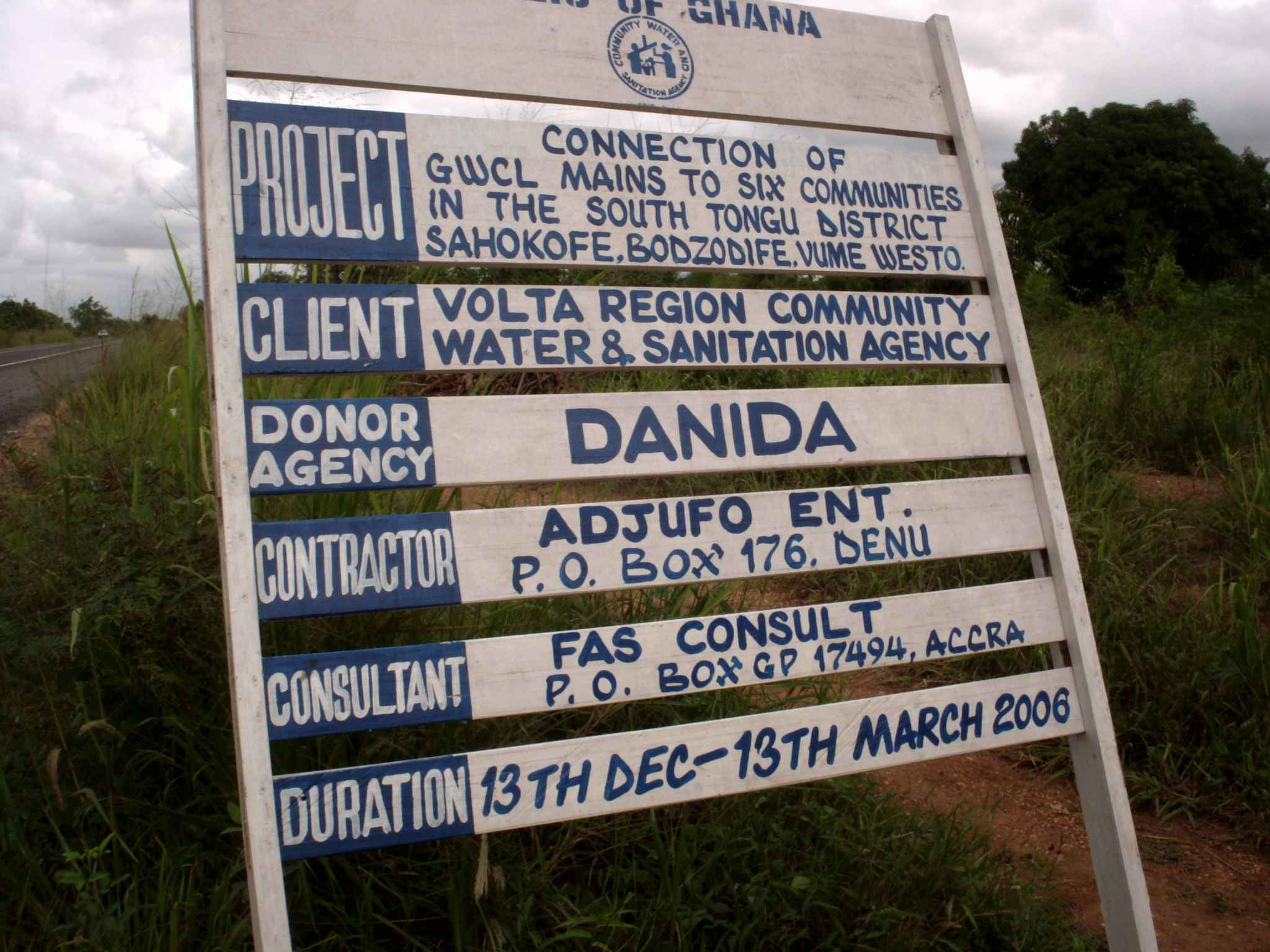 Connection of 6 communities to Ghana Water Company Limited lines, South Tongu